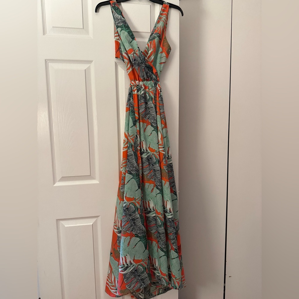 Tropical Print Maxi Dress